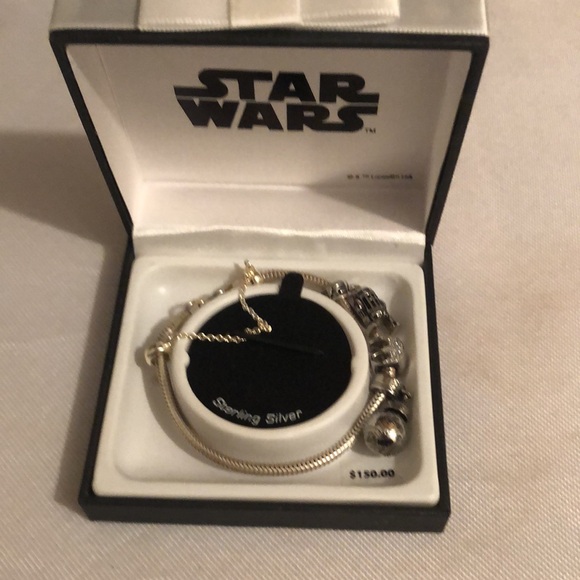 💫Rare Sterling Silver Star Wars Charm Bracelet- 598 $65 or $50 w/offer - Picture 2 of 14